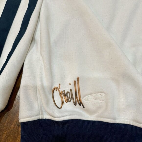 VTG O'Neill Mens Size L White Blue Green Long Sleeve Full Zip Mock Neck Jacket - Picture 7 of 7